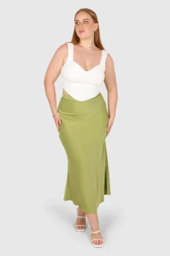 Fayt Skirts | BIANCA MIDI SKIRT KIWI