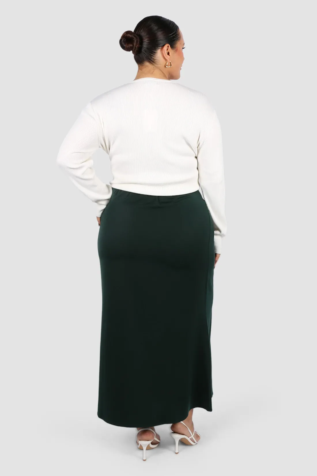 Fayt Skirts | BIANCA SLIP MIDI SKIRT DEEP GREEN
