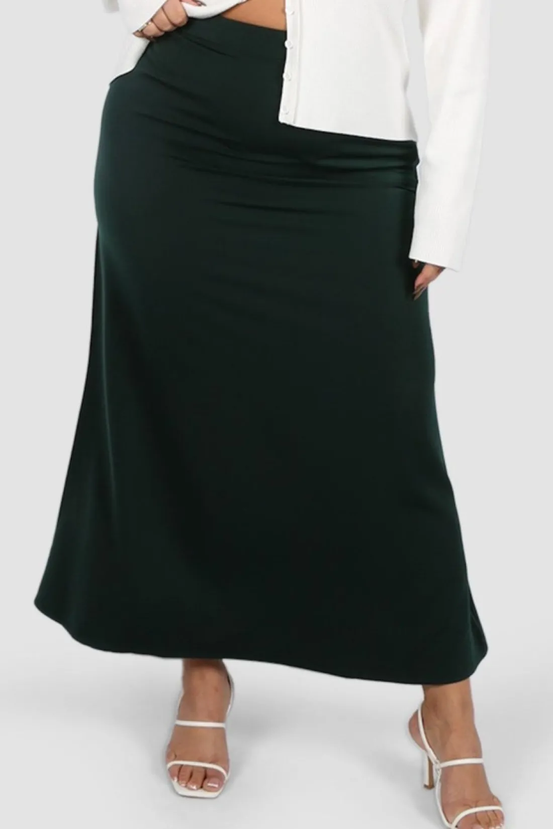 Fayt Skirts | BIANCA SLIP MIDI SKIRT DEEP GREEN