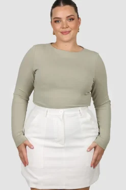 Fayt Tops | BUTTERY LONG SLEEVE KHAKI
