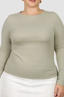 Fayt Tops | BUTTERY LONG SLEEVE KHAKI