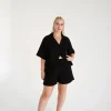 Fayt Shorts | CAPRI WAFFLE SHORTS BLACK