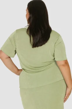 Fayt Tops | CHELSEA FULL LENGTH TOP SOFT GREEN