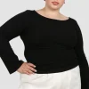 Fayt Tops | Jackets, Knits & Coats | DAKOTA RIBBED TOP BLACK