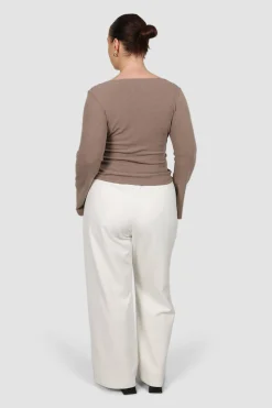 Fayt Tops | Jackets, Knits & Coats | DAKOTA RIBBED TOP MOCHA