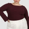 Fayt Tops | Jackets, Knits & Coats | DAKOTA RIBBED TOP WINE