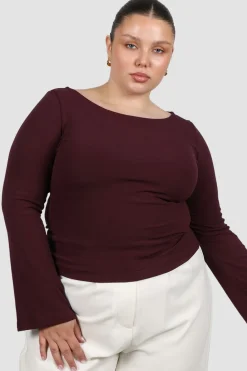 Fayt Tops | Jackets, Knits & Coats | DAKOTA RIBBED TOP WINE