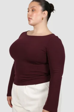 Fayt Tops | Jackets, Knits & Coats | DAKOTA RIBBED TOP WINE