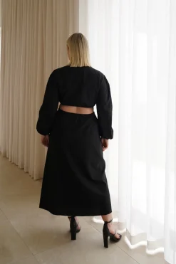 Fayt Dresses | Dresses | DAYTONA LINEN BLEND DRESS BLACK