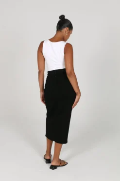 Fayt Denim | Jeans | HUDSON DENIM MIDI SKIRT BLACK