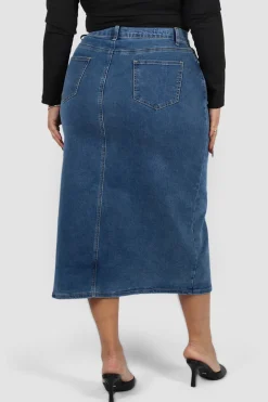 Fayt Denim | Jeans | HUDSON MIDI SKIRT DEEP BLUE