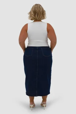Fayt Denim | Jeans | HUDSON MIDI SKIRT MIDNIGHT BLUE