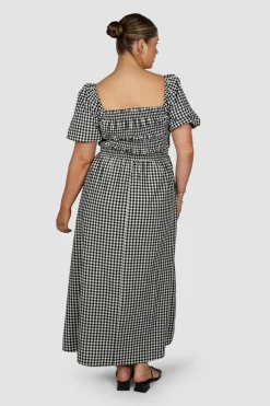Fayt Dresses | Dresses | ISMAE MAXI DRESS B&W GINGHAM