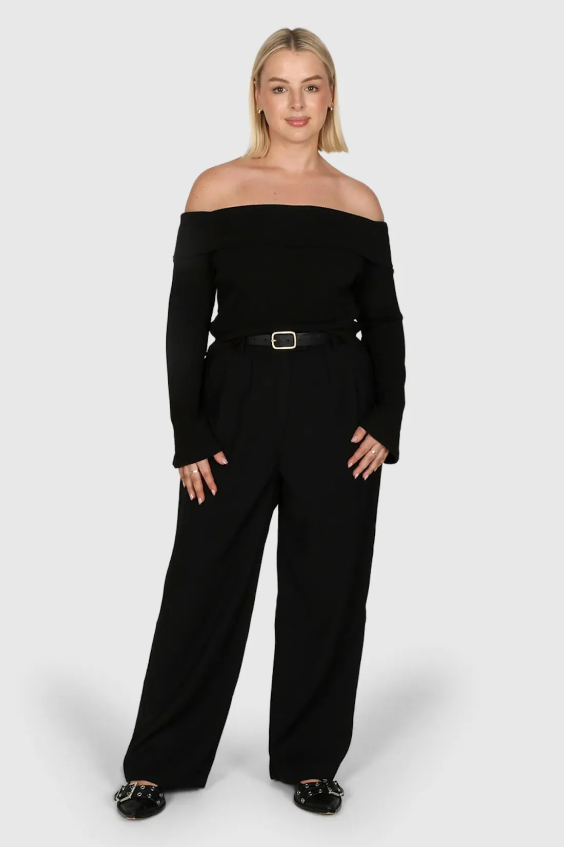 Fayt Tops | LOWEN OFF SHOULDER TOP BLACK