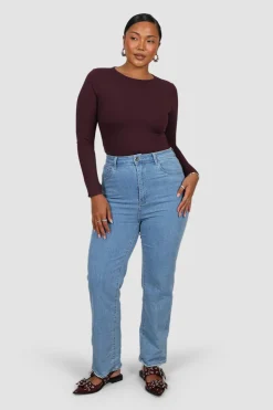 Fayt Tops | L/S BODYSUIT DEEP PLUM