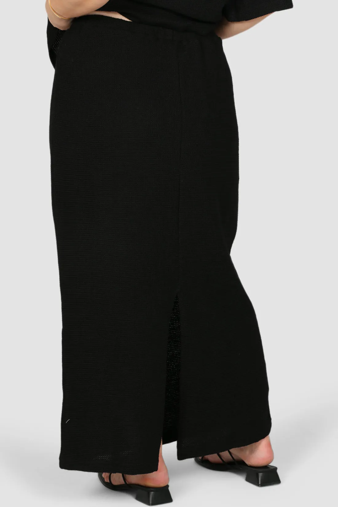 Fayt Skirts | MARLEY WAFFLE MAXI SKIRT BLACK