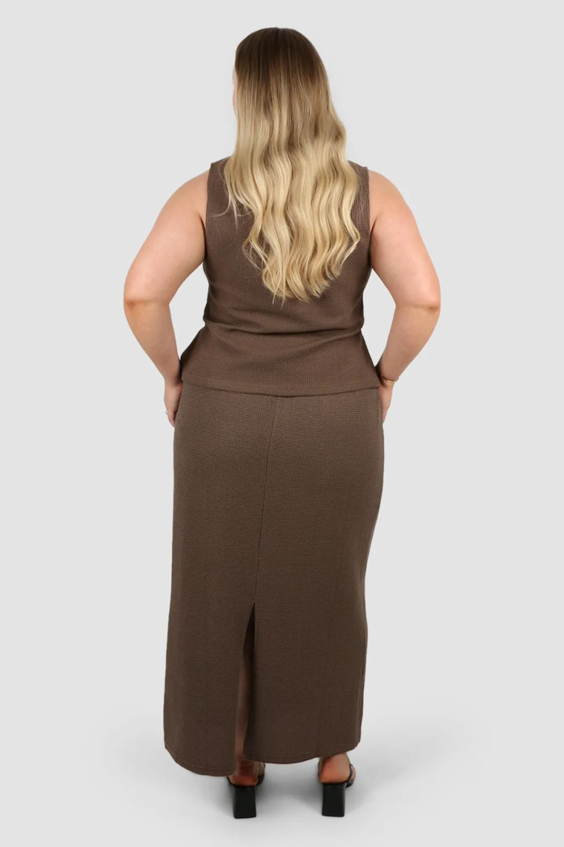Fayt Skirts | Sets | MARLEY WAFFLE MAXI SKIRT MOCHA