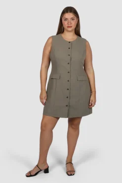 Fayt Dresses | Dresses | MAVEN BUTTON DRESS KHAKI