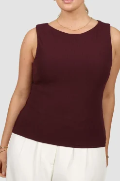Fayt Tops | NOLA RIBBED TOP WINE