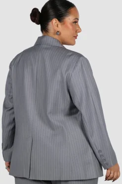 Fayt Tops | Jackets, Knits & Coats | PORSCHA BLAZER LIGHT GREY PINSTRIPE