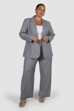 Fayt Tops | Jackets, Knits & Coats | PORSCHA BLAZER LIGHT GREY PINSTRIPE