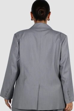 Fayt Tops | Jackets, Knits & Coats | PORSCHA BLAZER LIGHT GREY PINSTRIPE