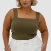 Fayt Tops | QUINN FULL LENGTH TOP OLIVE