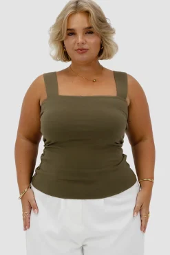 Fayt Tops | QUINN FULL LENGTH TOP OLIVE