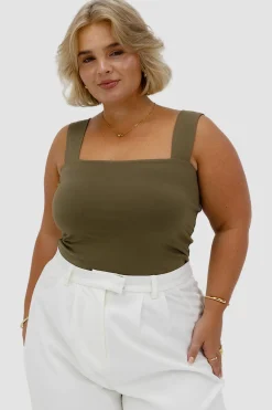 Fayt Tops | QUINN FULL LENGTH TOP OLIVE