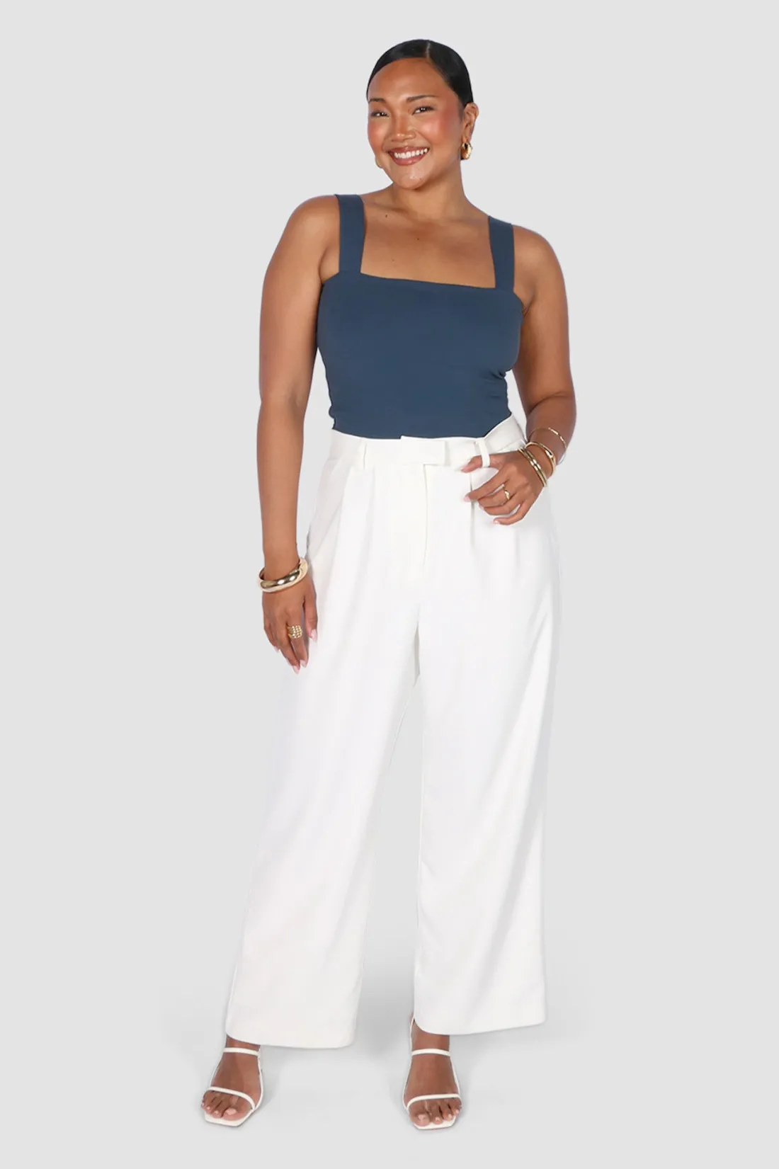 Fayt Tops | QUINN TOP DEEP OCEAN BLUE