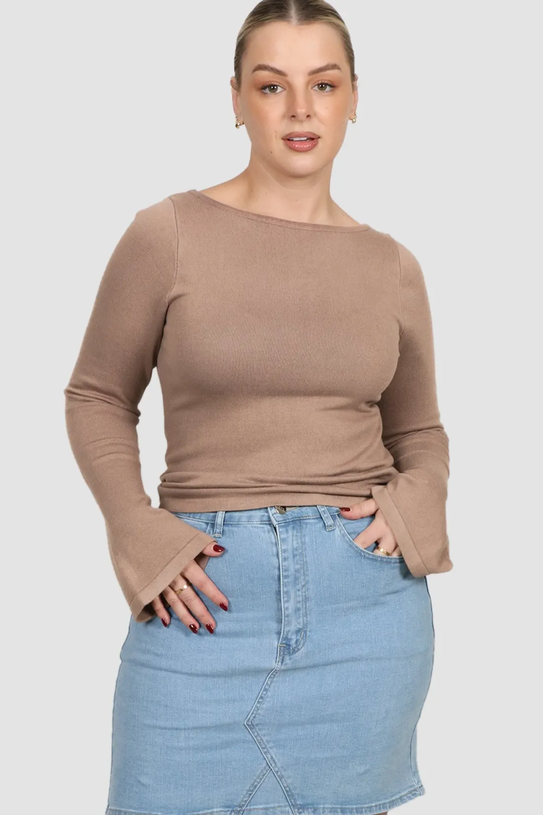 Fayt Tops | Jackets, Knits & Coats | RAE KNIT TOP MOCHA