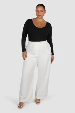 Fayt Tops | SCOOP NECK BODYSUIT BLACK