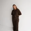 Fayt Tops | Sets | SELIA RIB BUTTON SHIRT ESPRESSO