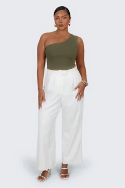 Fayt Tops | SULLIVAN ONE SHOULDER TOP OLIVE