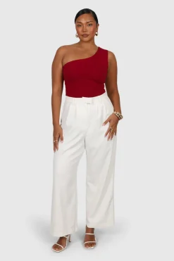 Fayt Tops | SULLIVAN ONE SHOULDER TOP CHERRY