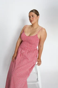 Fayt Dresses | Dresses | YARA DRESS RED GINGHAM