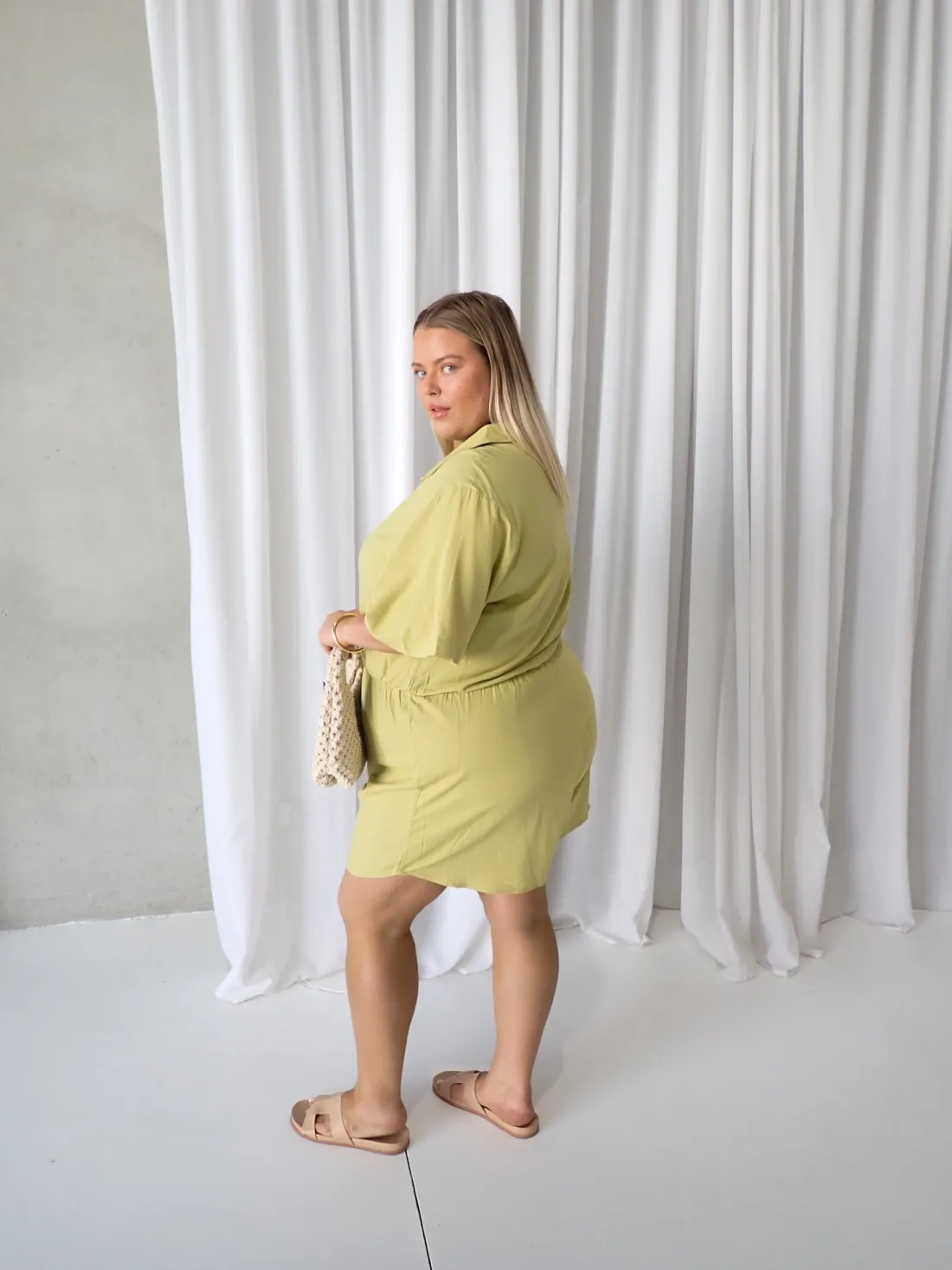 Fayt Playsuits + Jumpsuits | ZEPHYR LINEN PLAYSUIT PISTACHIO