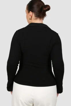 Fayt Tops | Jackets, Knits & Coats | ZITA RIB TOP BLACK