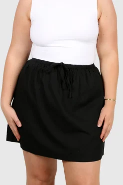 Fayt Skirts | ZOLA LINEN SKIRT BLACK