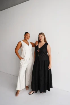 Fayt Sets | ZYLA TIERED MAXI SKIRT BLACK